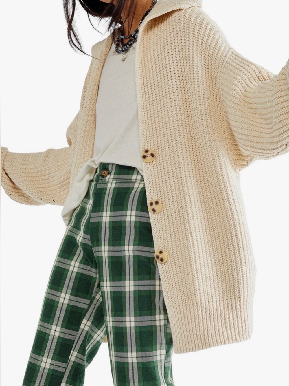 NEW Free People Swim to Deep Cardigan Birch Cream Beige Oversized Cozy Warm XL